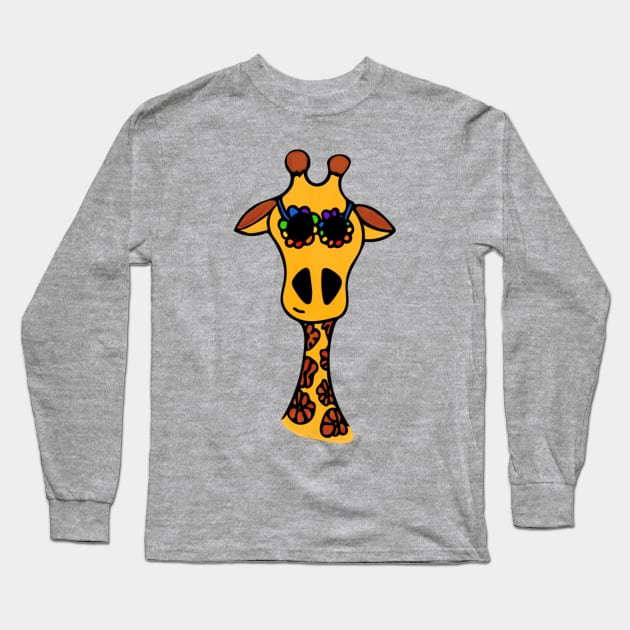 Funky 70s Giraffe Long Sleeve T-Shirt by MSBoydston